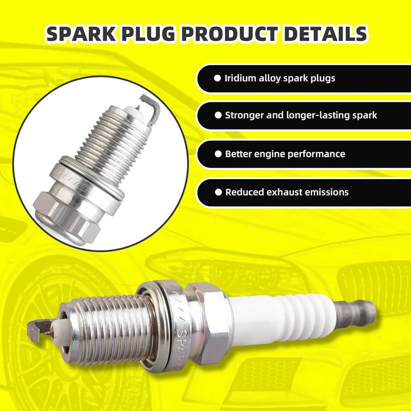 MOAUTO Set of 4 PCS Iridium Spark Plugs SOA430Q119 8691 RC-FX58 671-4246 with Wire Set Compatible with Subaru Forester Outback Subaru Legacy Impreza - H4 2.5L - Image 3